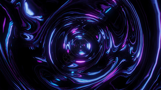 抽象发光时间飞逝股票图形 3d 插图背景墙纸圆形蓝色隧道运动渲染紫色艺术辉光黑色背景图片