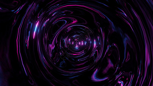 抽象发光时间飞逝股票图形 3d 插图背景墙纸黑色艺术隧道蓝色粉色辉光圆形运动渲染图片