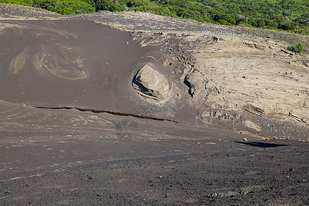 黑火山纹理旅游海滩海景全景海洋风景海岸线悬崖火山岩石图片