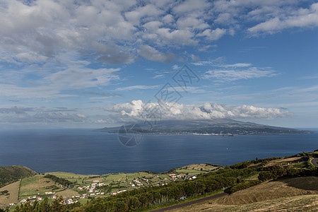 葡萄牙亚速尔Faial的PIco岛观点旅游蓝色海岸线海岸旅行火山全景天空假期海洋图片