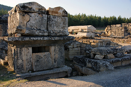 希拉波利斯 古老的希腊城市 今天是一片废墟 位于目前的Pamukkale脚步文明旅游游客剧院地标旅行建造火鸡建筑图片