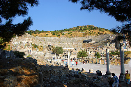 古代城市埃菲苏斯 当代火鸡的西面石头文化旅行阁楼古董雕塑博物馆建筑学遗产旅游图片