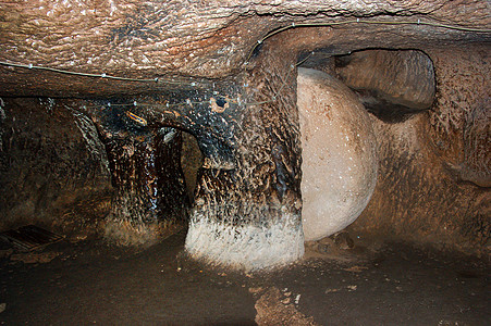 土耳其Neolithic建造的地下城市旅行时代岩石地质学火鸡内夫砂岩新石器石灰石编队图片