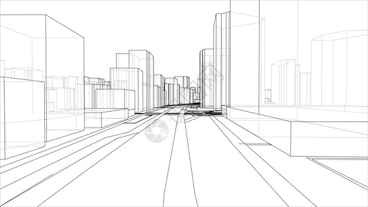 具有建筑物和道路的 3D 城市草图 韦克托办公室天际商业建筑师建造建筑住宅市中心摩天大楼盒子图片