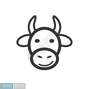 牛图标 它制作图案的农场动物矢量牛奶奶制品插图喇叭牛肉农业哺乳动物家畜食物水牛图片