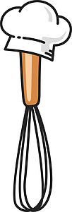 厨房用具厨师帽主题标志图标标志 vecto标识烹饪帽子餐具食物勺子餐厅插画