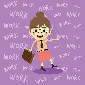办公室工作人员在工作中完成任务员工卡通杂志套装桌子裙子电脑导师女孩工人墙纸老板图片