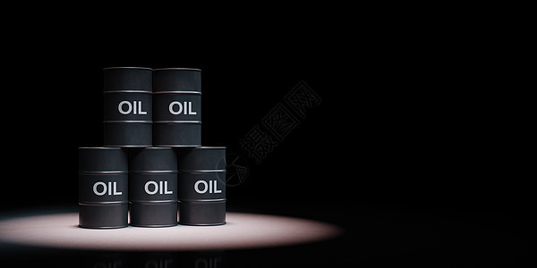 黑色背景上突出的油桶石油化石聚光灯燃料团体插图汽油原油背景图片