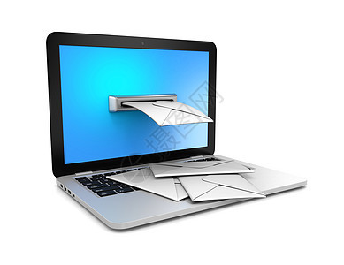 电子邮件信封监视器电子技术服务插图屏幕蓝色笔记本白色图片
