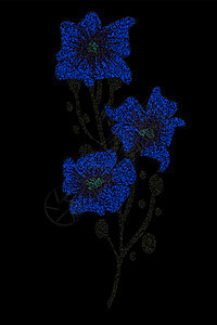 蓝色矢车菊的分支 矢量图图片