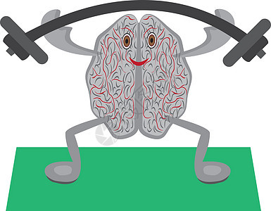 大脑用触须做运动插图思考训练创造力锻炼头脑知识分子成功思维学习图片