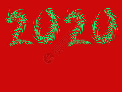 用于庆祝设计的 2020 年圣诞贺卡  2020 年新年快乐 圣诞快乐 新年快乐象征节日植物群风格云杉装饰松树针叶树传单艺术火花图片