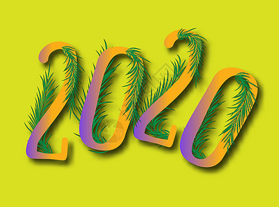 用于庆祝设计的 2020 年圣诞贺卡  2020 年新年快乐 圣诞快乐 新年快乐象征针叶树庆典风格装饰火花传单植物群卡片墙纸针叶图片