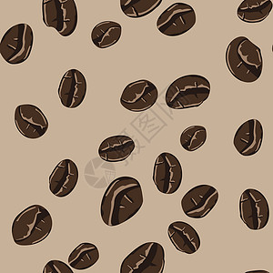 抽象风格的咖啡豆无缝模式 矢量手绘插图 烤豆特写 任何目的的咖啡无缝设计餐厅绘画豆子香气墙纸饮料美食农业活力早餐图片