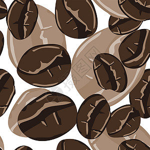 抽象风格的咖啡豆无缝模式 矢量手绘插图 烤豆特写 任何目的的咖啡无缝设计饮料早餐绘画店铺包装美食豆子餐厅农业香气图片