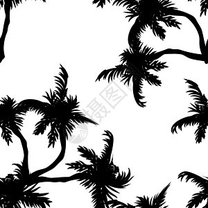 无缝的热带异国情调丛林棕榈叶图案 丛林矢量图季节海滩环境植物群木头叶子植物织物打印插图图片
