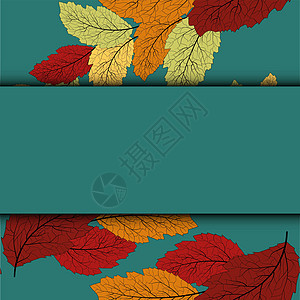 带有红色秋叶的现代设计模板 装饰设计的秋叶活力黄色环境季节性卡片生态树叶植物群墙纸叶子图片