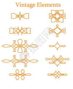 矢量手绘分隔图形可爱的设计元素集 可爱的复古边框 婚礼请柬 d 生态 书法古董艺术曲线证书装饰品装饰滚动漩涡繁荣角落图片