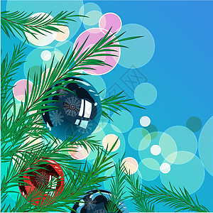 云杉树枝适合任何用途的出色设计 蓝色 松树云杉圣诞树 新年快乐装饰  2020 年新年快乐 矢量抽象背景季节针叶森林艺术问候语闪图片