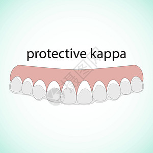 牙齿插图矢量 被擦掉的牙齿 保护河童 牙科概念图片
