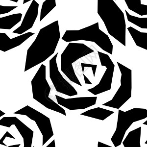 无缝黑玫瑰复古花卉图案 背景和纹理图片