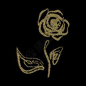 黑色背景上美丽的多点花装饰风格绘画翠菊模版装饰品雏菊木刻卡片黄色图片