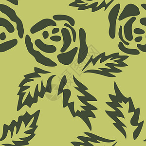 玫瑰无缝花纹叶子材料植物织物金子墙纸绘画插图奢华花瓣背景图片