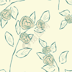 无缝无缝模式风格花园茶花纺织品插图装饰墙纸艺术装饰品花瓣图片