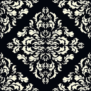 中世纪花卉无缝锦缎设计风格插图卷曲古董织物天鹅绒装饰丝绸点缀曲线包装图片