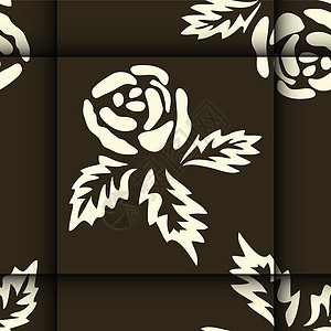 手绘花卉背景与花玫瑰 设计元素 矢量图滚动纺织品绘画花瓣曲线明信片植物卷曲花园婚礼图片