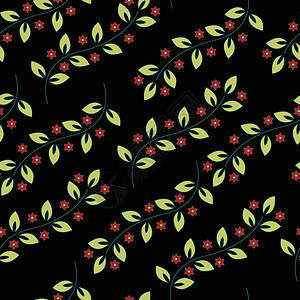 矢量无缝模式 花卉时尚背景植物花园植物群纺织品打印孩子插图织物墙纸叶子图片