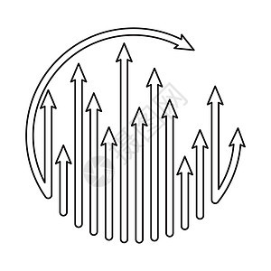 箭头循环成长矢量光标环形生长标识指针成功黑色推介会回收图表图片