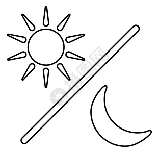 白天和黑夜简单的线条图标 太阳和月亮 th 的象征图片