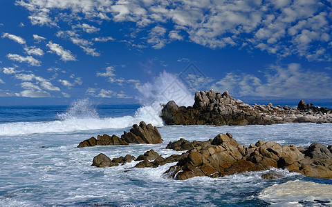 太平洋草原冲浪蓝色薄雾海滩海岸风景编队海浪支撑海岸线沿海图片