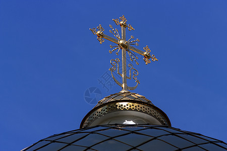 俄罗斯教会金属金子寺庙蓝色历史天空宗教图片