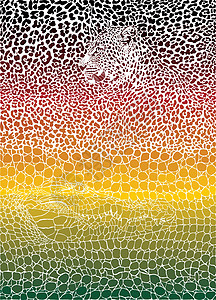 捷豹和鳄鱼-颜色背景背景图片