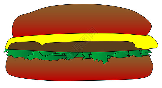 卡通样式汉堡包子漫画食物艺术品绘画卡通片插图艺术芝士图片