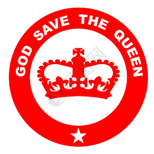 上帝拯救红皇后橡胶墨水印章艺术卡片橡皮插图绘画红色女王艺术品邮票派对背景图片