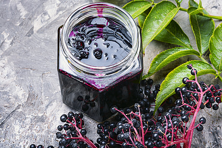 长莓秋天果酱玻璃季节水果食物养护果味桌子浆果装罐药品图片