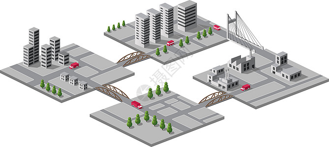桥梁建筑学活动框架公寓商业卡通片城市财产插图摩天大楼图片