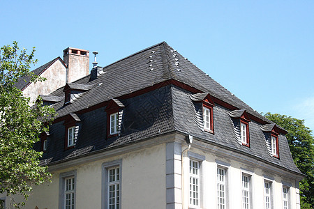 石板屋顶建筑师房子建筑蓝色腐烂建筑学加载餐厅红色工地图片