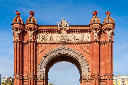 巴塞罗那是西班牙加泰罗尼亚的一个胜利拱门图片