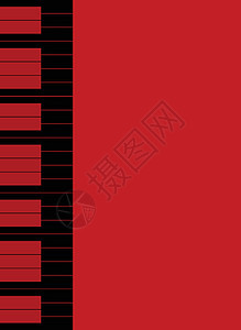 红钢琴键背景红色黑色插图键盘音乐背景图片