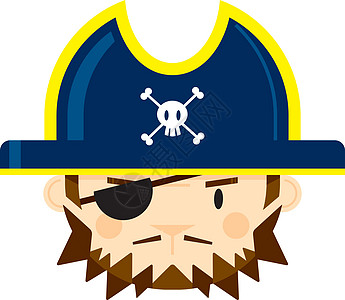 卡通眼罩海盗船长 Fac图片