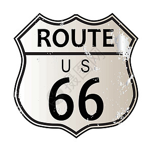 66 号公路公路标志街道白色绘画城市交通黑色插图图片