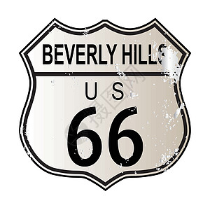 比佛利山66号公路交通绘画黑色山庄路线插图白色城市街道图片