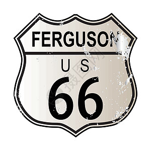 Ferguson 66号公路插图街道路线绘画黑色城市交通白色图片