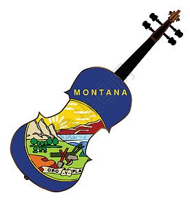 蒙大拿州乐器旗帜音乐细绳字符串艺术图片
