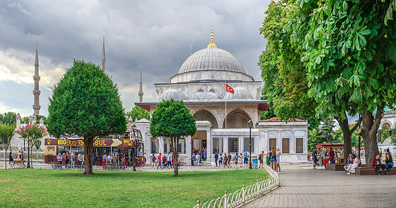 的墓 土耳其伊斯坦布尔圆顶喷泉地标旅行公园教会城市金角建筑历史性图片