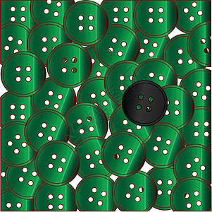 绿色按钮插图缝纫艺术品圆形绘画收藏黑色概念奇数紧固件图片